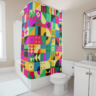 Abstract Modern Garden Shower Curtain
