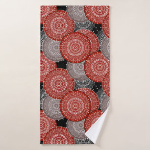 Abstract modern geometrcal circles round shapes ma bath towel set