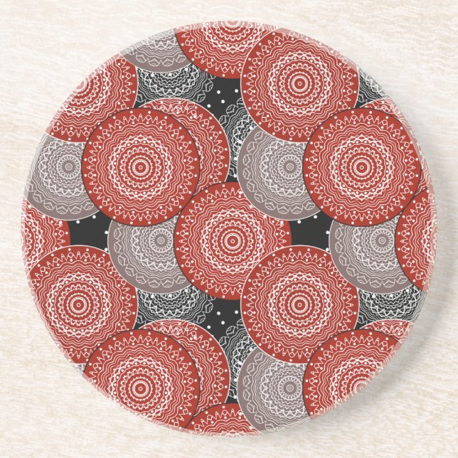 Abstract modern geometrcal circles round shapes ma coaster (Front)