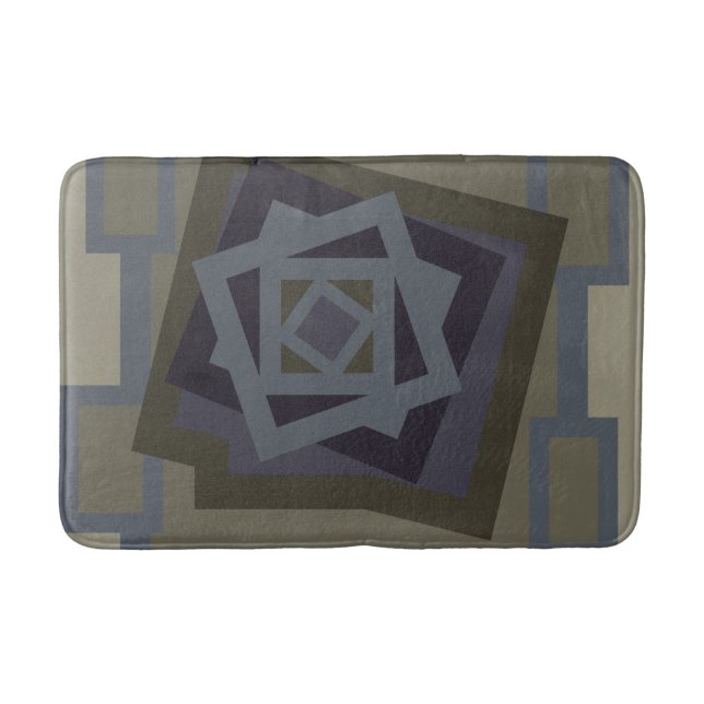 Abstract modern geometric art bath mat (Front)