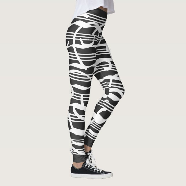 Abstract modern geometric art leggings (Right)