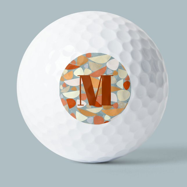 Abstract Modern Geometric Art Monogram Golf Balls (Creator Uploaded)