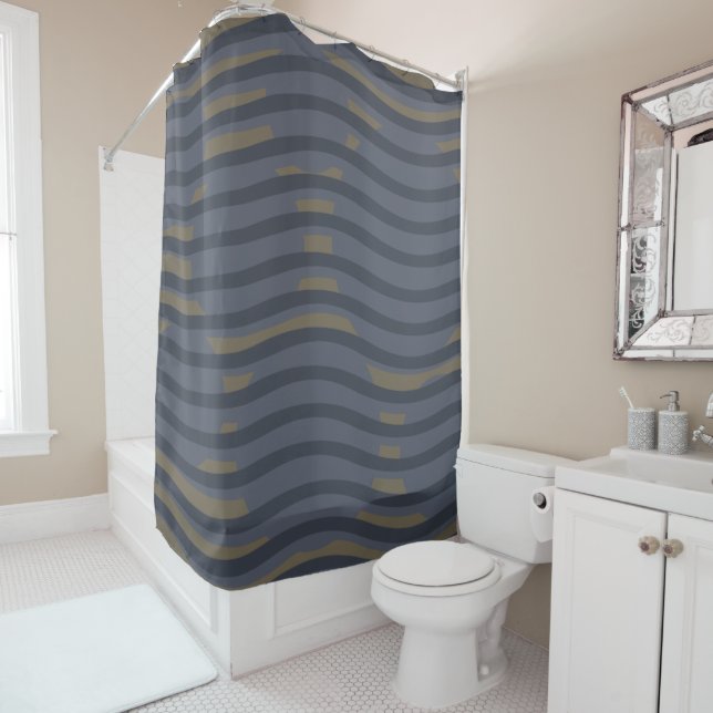 Abstract modern geometric art  shower curtain (In Situ)