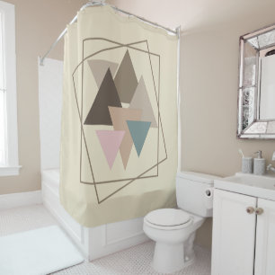 Abstract modern geometric art shower curtain