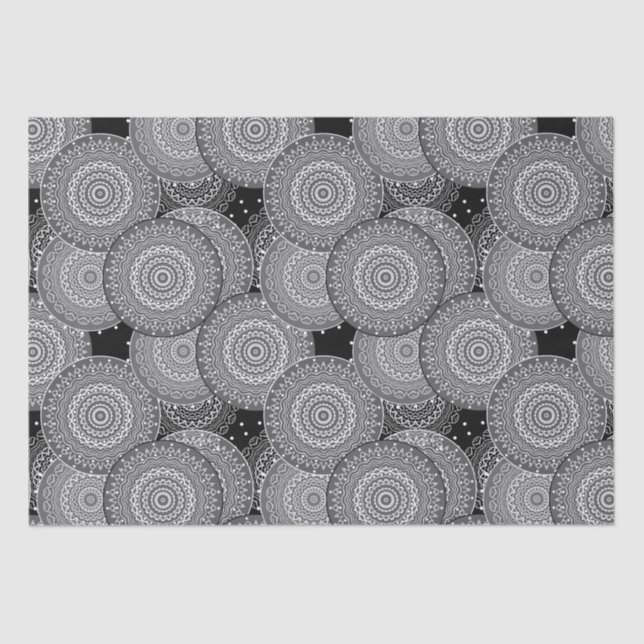 Abstract modern geometric circles round shapes man tissue paper (Front)