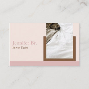 Abstract Modern Geometric Earthtone Photo Business Card