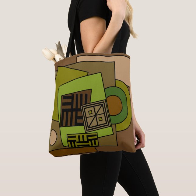 Abstract modern geometric forms art tote bag (Close Up)