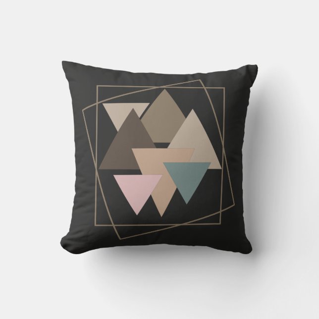 Abstract modern geometric futuristic art cushion (Front)