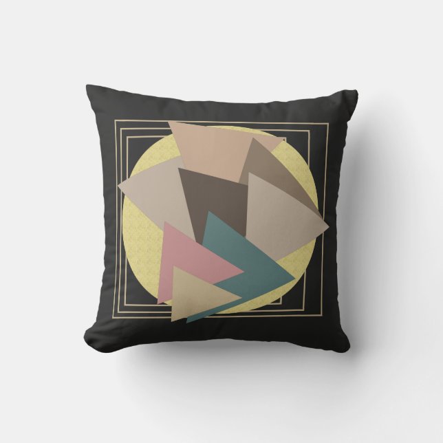 Abstract modern geometric futuristic art cushion (Front)