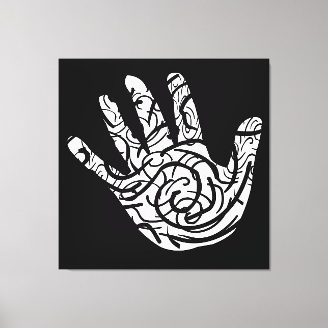 Abstract modern geometric line art canvas print (Front)