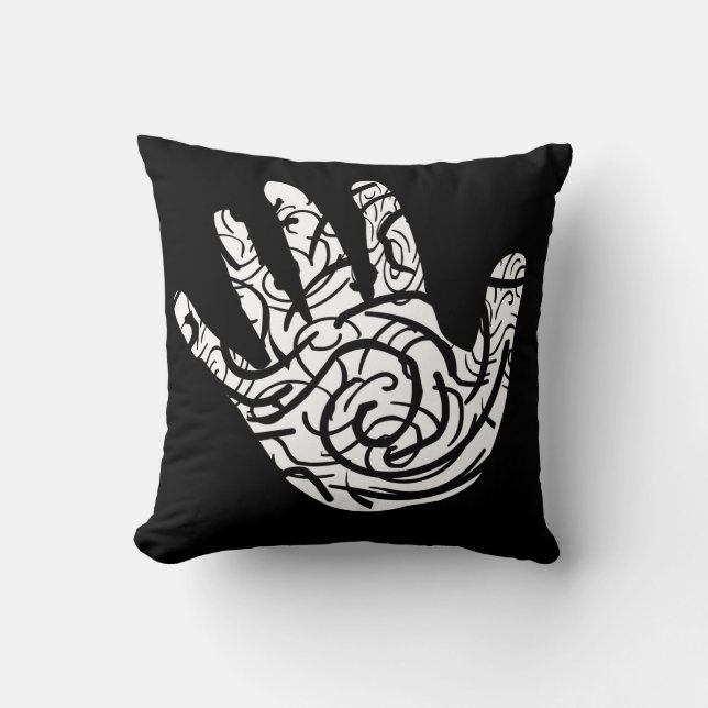 Abstract modern geometric line art cushion (Front)