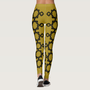 Abstract modern geometric line art leggings