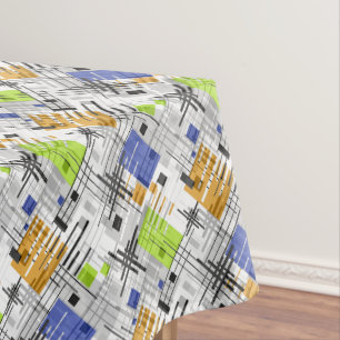 Abstract modern geometric shapes striped lined rec tablecloth