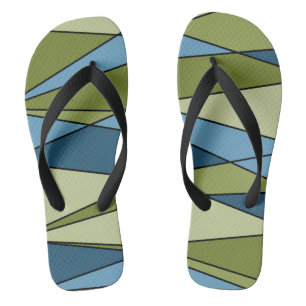 Abstract modern geometric shapes triangles blue gr jandals