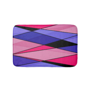 Abstract modern geometric shapes triangles pink bl bath mat