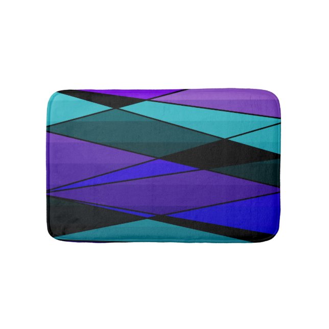 Abstract modern geometric shapes triangles pink pu bath mat (Front)