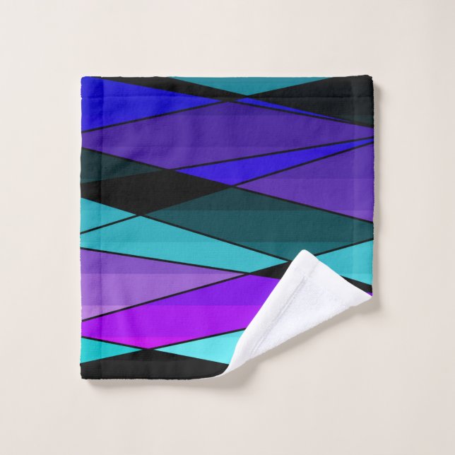 Abstract modern geometric shapes triangles pink pu bath towel set (Wash Cloth)