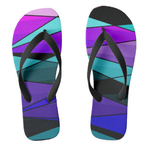 Abstract modern geometric shapes triangles pink pu jandals