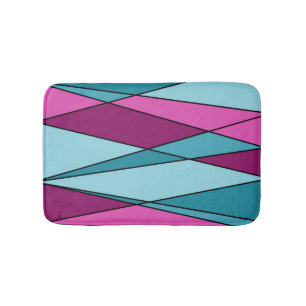 Abstract modern geometric shapes triangles pink tu bath mat