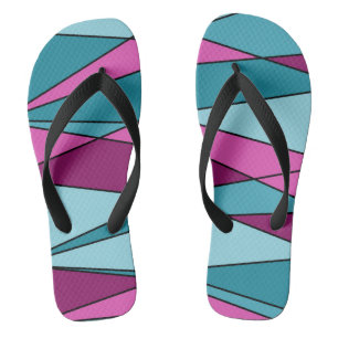 Abstract modern geometric shapes triangles pink tu jandals