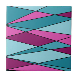 Abstract modern geometric shapes triangles pink tu tile