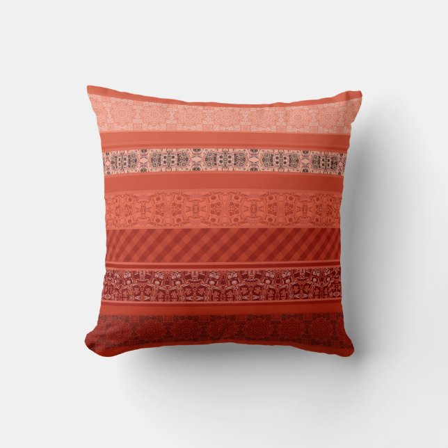 Abstract modern geometrical ornamental retro patch cushion (Front)