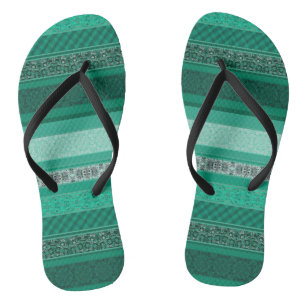 Abstract modern geometrical ornamental retro patch jandals