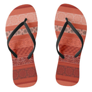 Abstract modern geometrical ornamental retro patch jandals