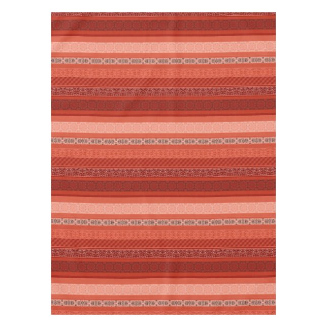 Abstract modern geometrical ornamental retro patch tablecloth (Front)