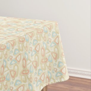 Abstract modern geometrical shapes pastel retro vi tablecloth