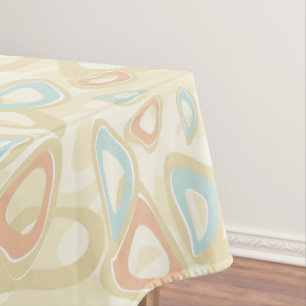 Abstract modern geometrical shapes pastel retro vi tablecloth