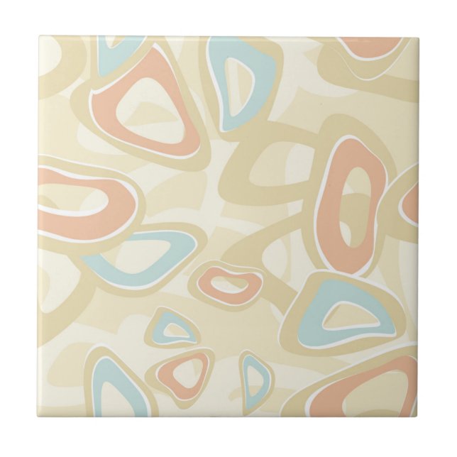 Abstract modern geometrical shapes pastel retro vi tile (Front)
