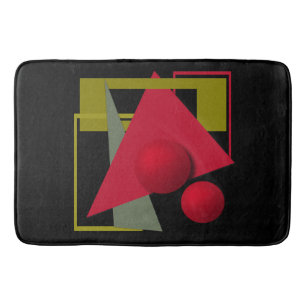 Abstract modern geometrical shapes print bath mat