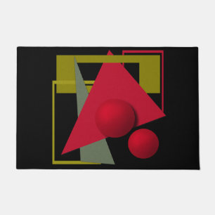 Abstract modern geometrical shapes print doormat