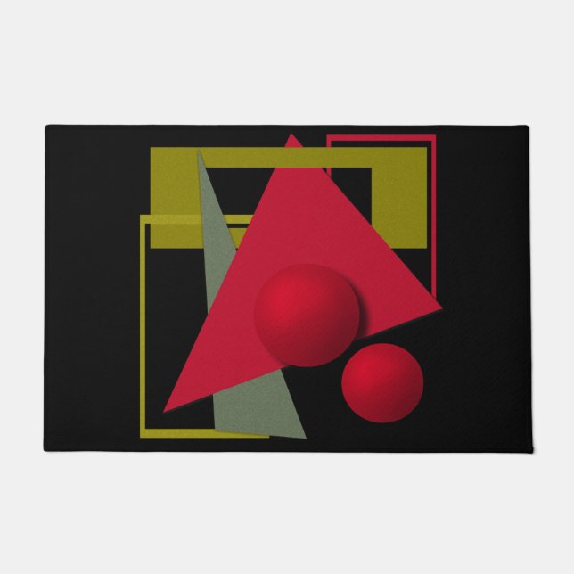 Abstract modern geometrical shapes print doormat (Front)