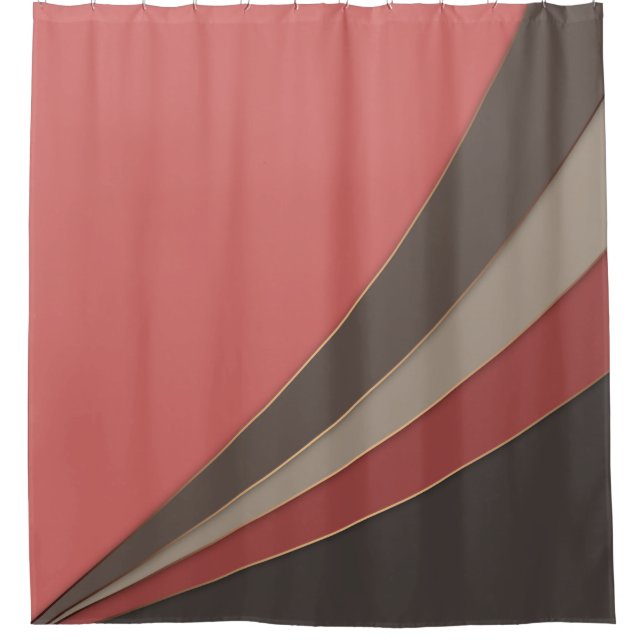 Abstract modern geometrical simple print shower curtain (Front)