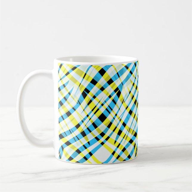 Abstract modern geometrical striped bright summer coffee mug (Left)