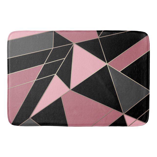 Abstract modern geometrical triangles print bath mat (Front)