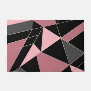 Abstract modern geometrical triangles print doormat