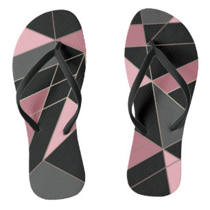 Abstract modern geometrical triangles print jandals
