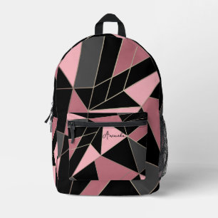 Abstract modern geometrical triangles print printed backpack