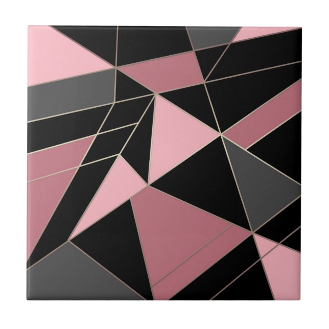 Abstract modern geometrical triangles print tile (Front)