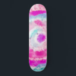 Abstract Modern Girly Pink White Tie Dye Paint Skateboard<br><div class="desc">This abstract and modern art piece is perfect for the trendy hipster. It features an artsy, modern, and girly hand-painted pink, blue, purple, and white tie-dye pattern. It's bohemian, cool, and unique! ***IMPORTANT DESIGN NOTE: For any custom design request such as matching product requests, colour changes, placement changes, or any...</div>