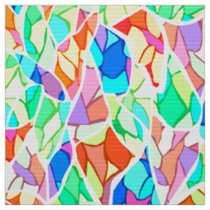 Abstract modern glass mosaic tile pattern bright c fabric