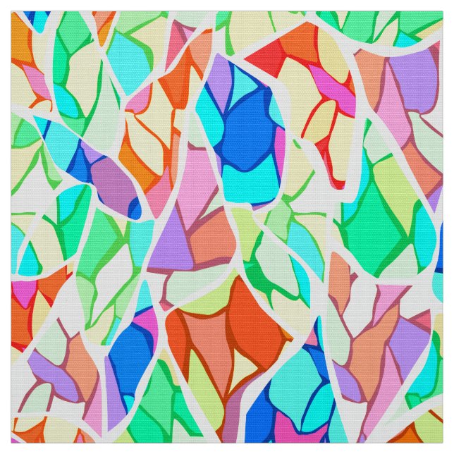 Abstract modern glass mosaic tile pattern bright c fabric (Swatch)
