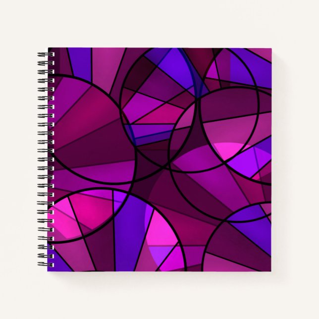 Abstract modern glass mosaic tile pattern bright c notebook (Front)