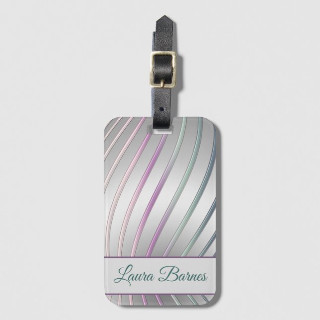 Abstract Modern Gradient Dynamic Lines Luggage Tag (Front Vertical)