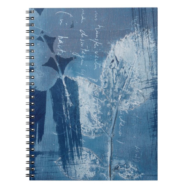Abstract modern grunge blue art notebook (Front)