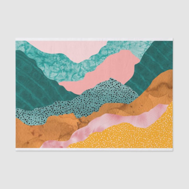 Abstract Modern Jagged Waves Decoupage Tissue Paper (Front)