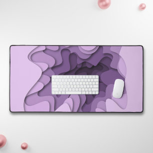 Abstract Modern Lavender Waves Gaming Office Desk Mat